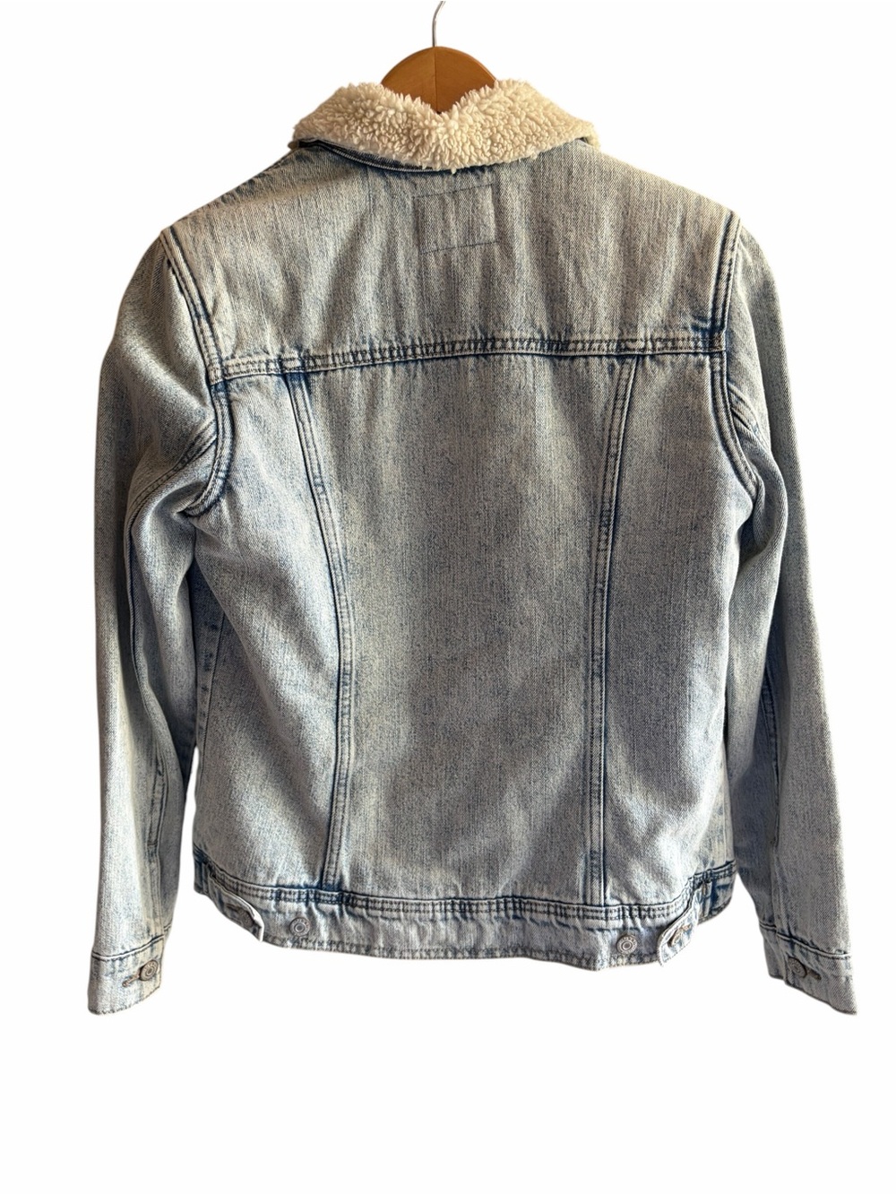 OLD Navy Sherpa Lined Jean Jacket Light Vintage Wash - Picture 6 of 8